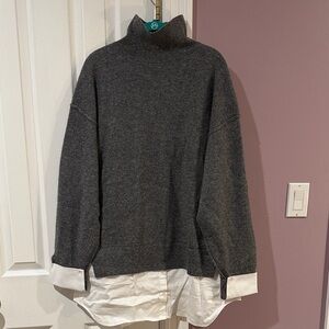 Gray Turtleneck Sweater shirt Dress